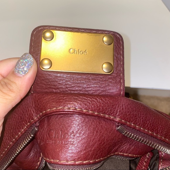 🛑SOLD🛑 Chloe Paddington Leather Shoulder Bag in Burgundy - Picture 8 of 12